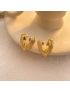 Sculpted Heart Stud Earrings