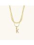 Opal Charm - LayeRed Gold Initial Necklace