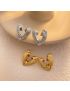 Sculpted Heart Stud Earrings