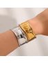 Sculpted Charm Open Cuff Bracelet