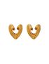 Sculpted Heart Stud Earrings