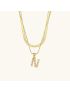 Opal Charm - LayeRed Gold Initial Necklace