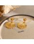 Golden Seashell Charm Earrings