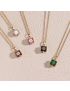 Celeste Gold Princess Cut Necklace