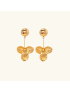 Golden Pansy Drop Earrings