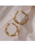 Astra Wave - Sculpted Gold Hoop Earrings
