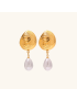 Oceanic Swirl - Gold Freshwater Pearl Drop Earrings