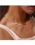 Seraphina Herringbone Gold Necklace
