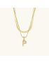Opal Charm - LayeRed Gold Initial Necklace
