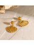 Golden Seashell Charm Earrings