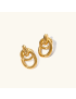 Aven Double Link Gold Earrings