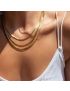 Sleek Grace - Gold Herringbone Necklace