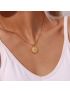 Celestial Glow - Gold Medallion Necklace