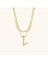 Opal Charm - LayeRed Gold Initial Necklace