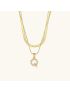 Opal Charm - LayeRed Gold Initial Necklace