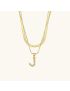 Opal Charm - LayeRed Gold Initial Necklace
