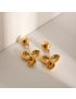 Golden Pansy Drop Earrings