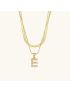 Opal Charm - LayeRed Gold Initial Necklace