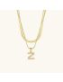 Opal Charm - LayeRed Gold Initial Necklace
